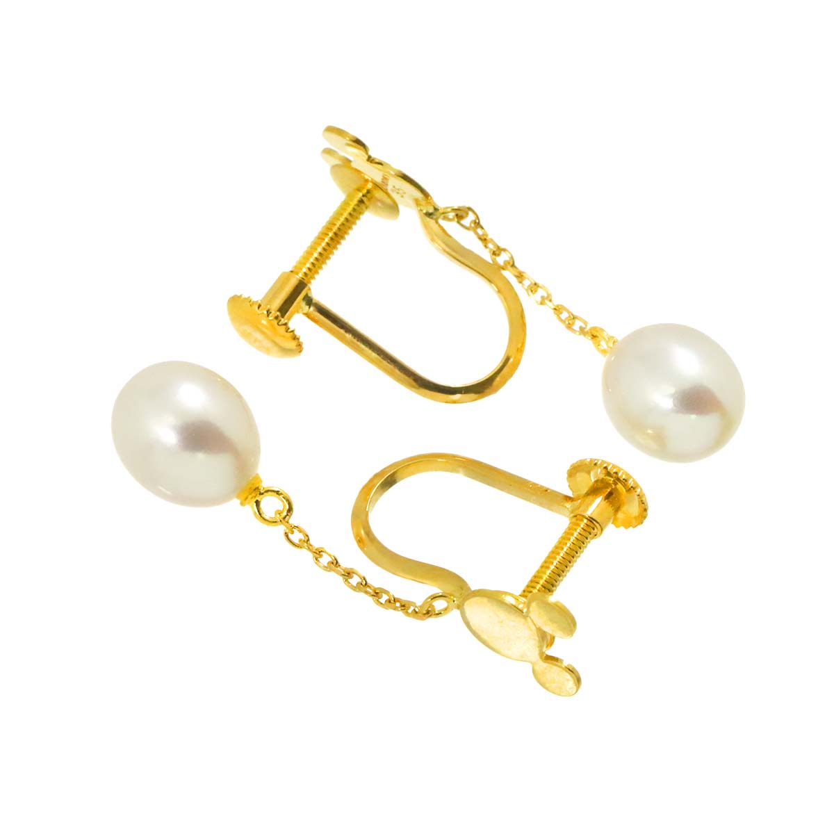 Freshwater cultured pearl Earrings 18K YG 750