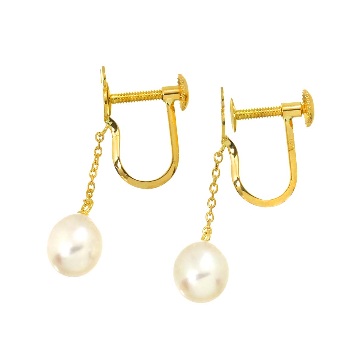 Freshwater cultured pearl Earrings 18K YG 750