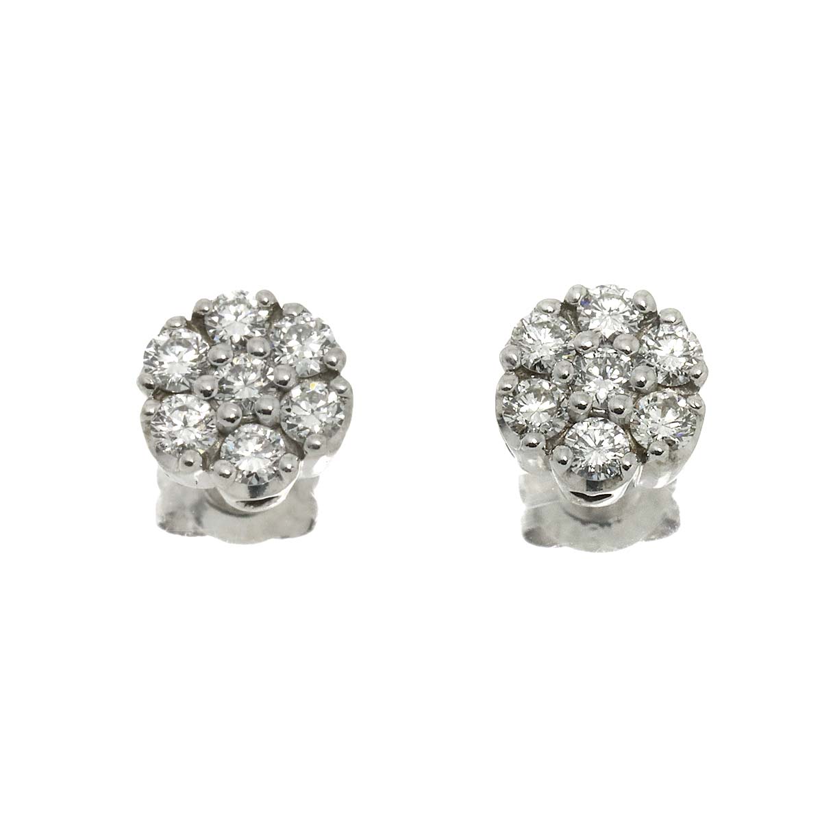 Diamond 0.22ct/0.22ct Earrings Pierced 18K WG 750