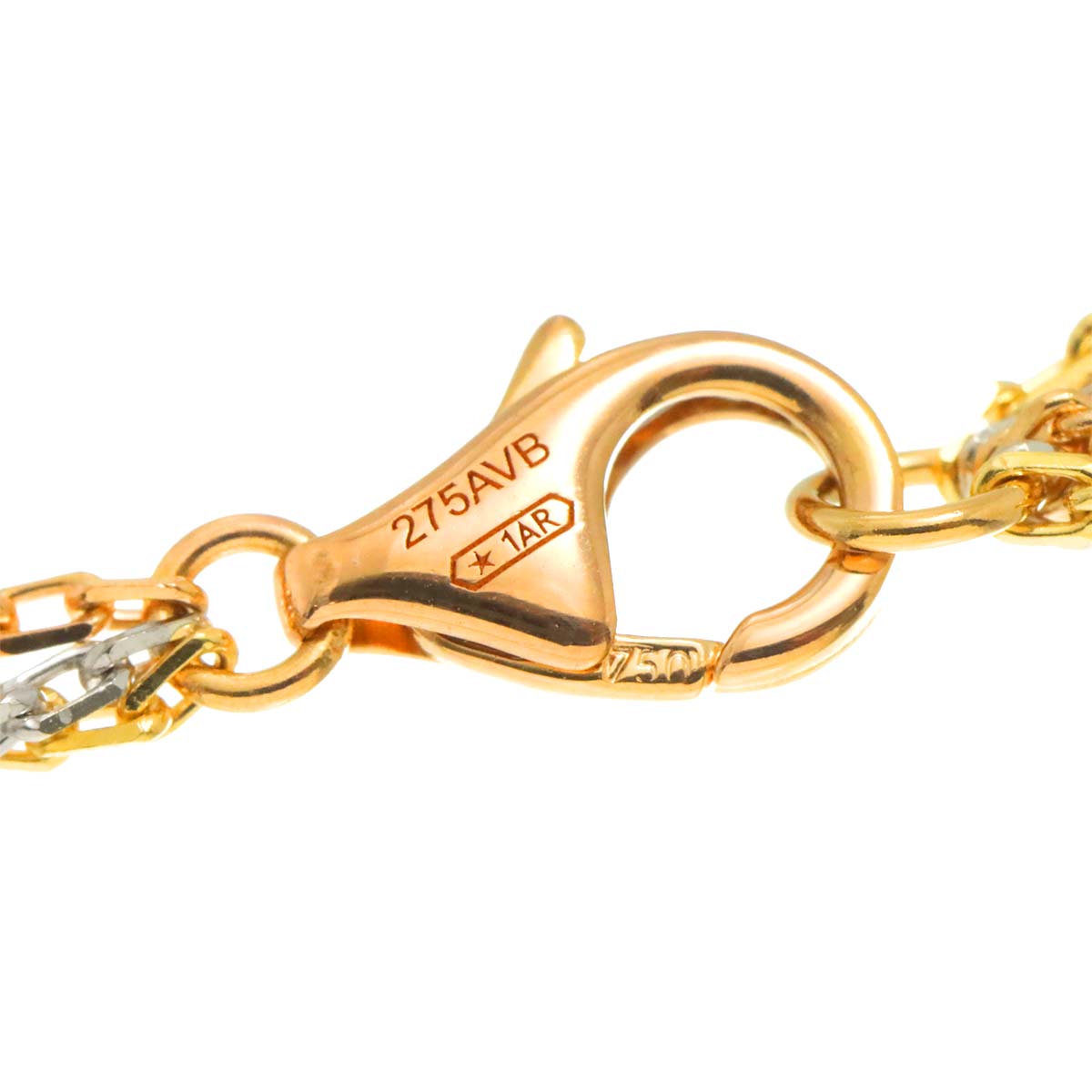 Trinity Chain Necklace 18K YG WG PG 750