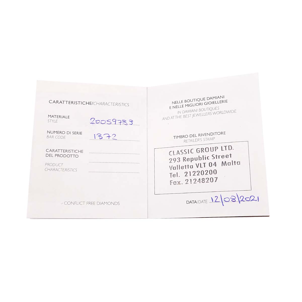 Belle Epoque Mini Diamond Cross Necklace 18K WG 750