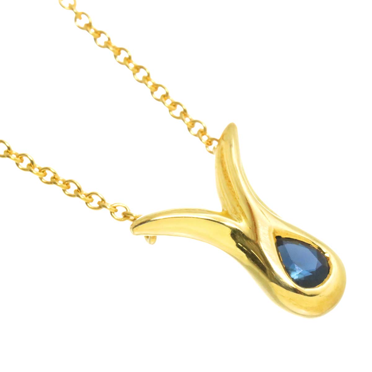 Sapphire 1P Necklace 18K Yellow Gold 750