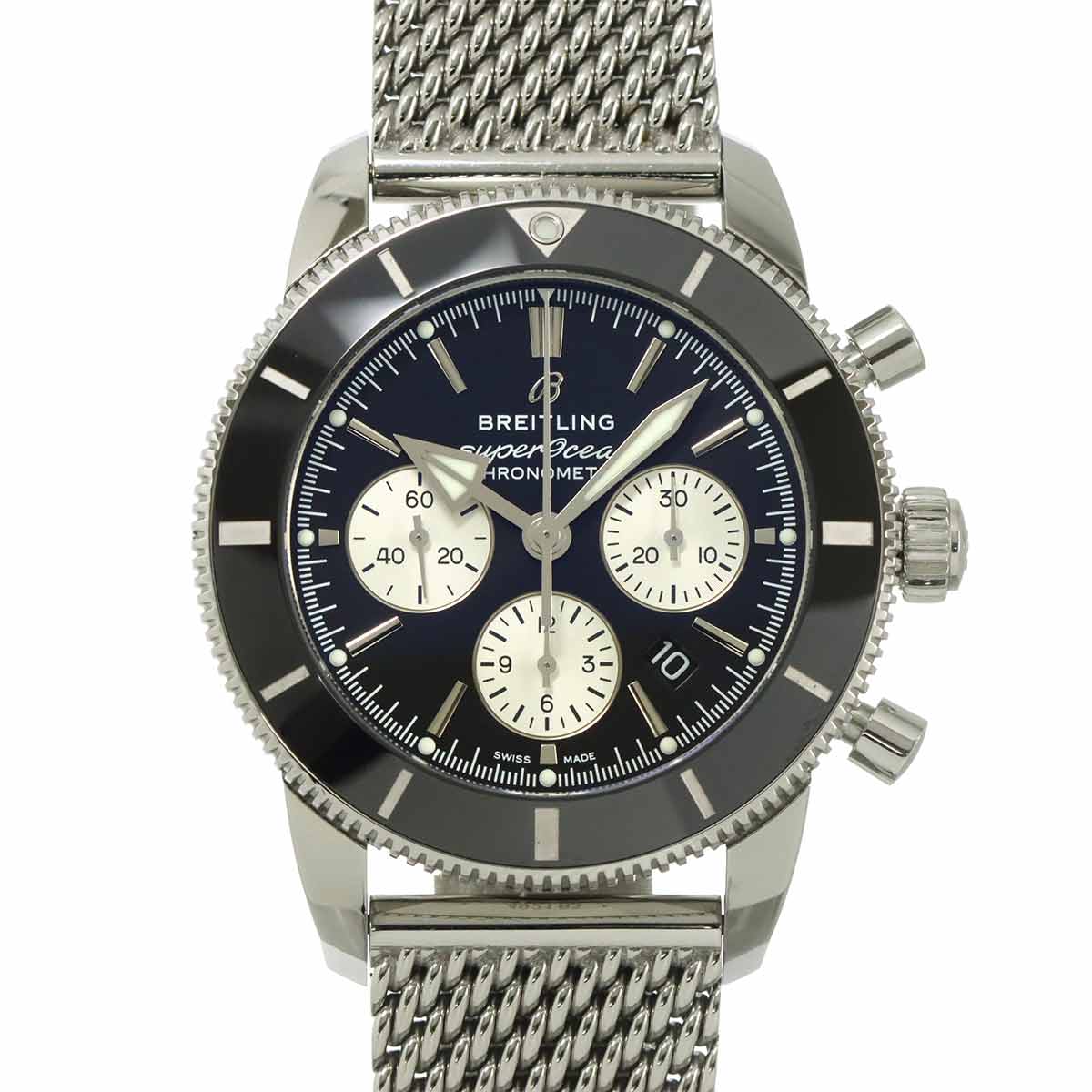 Super Ocean Heritage B01 Chronograph AB0162 Black Dial Mens