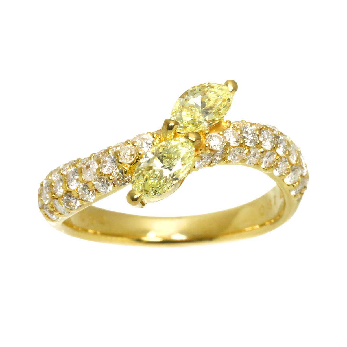 Diamond 0.62ct/0.67ct Ring 18K YG Yellow Gold 750 5.5-5.75(US)