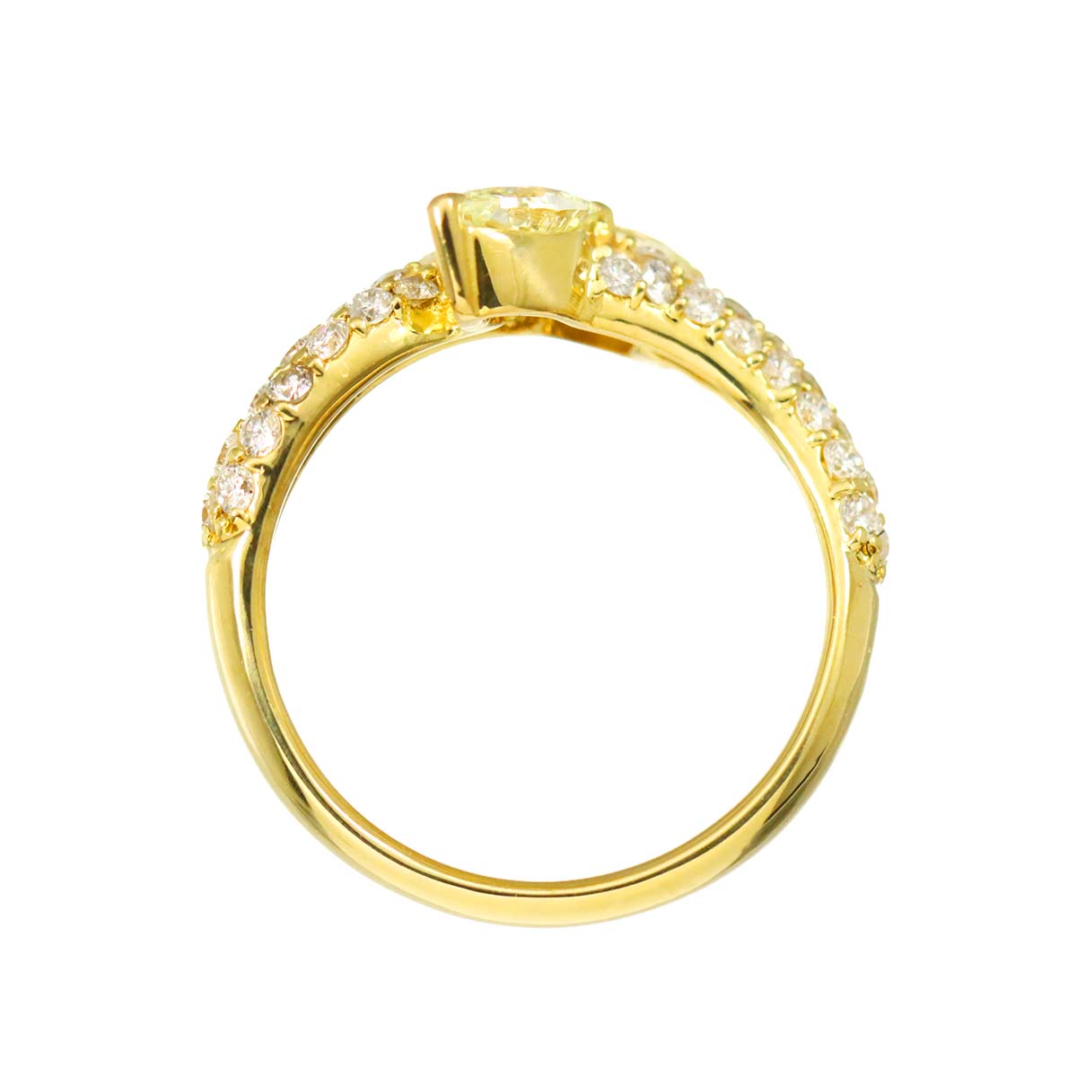Diamond 0.62ct/0.67ct Ring 18K YG Yellow Gold 750 5.5-5.75(US)
