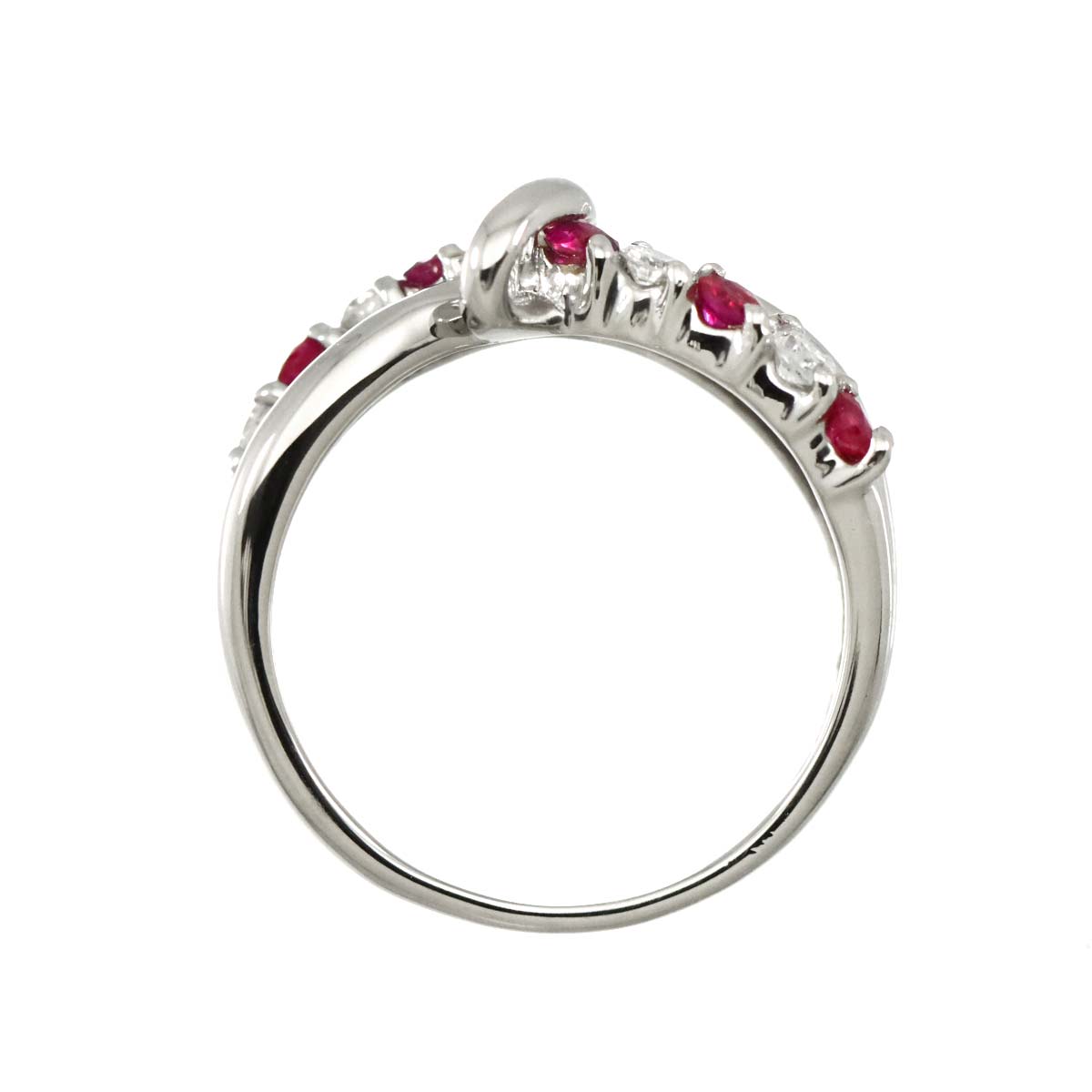 Ruby 0.33ct Diamond 0.25ct Ring Pt Platinum size6-6.25(US)