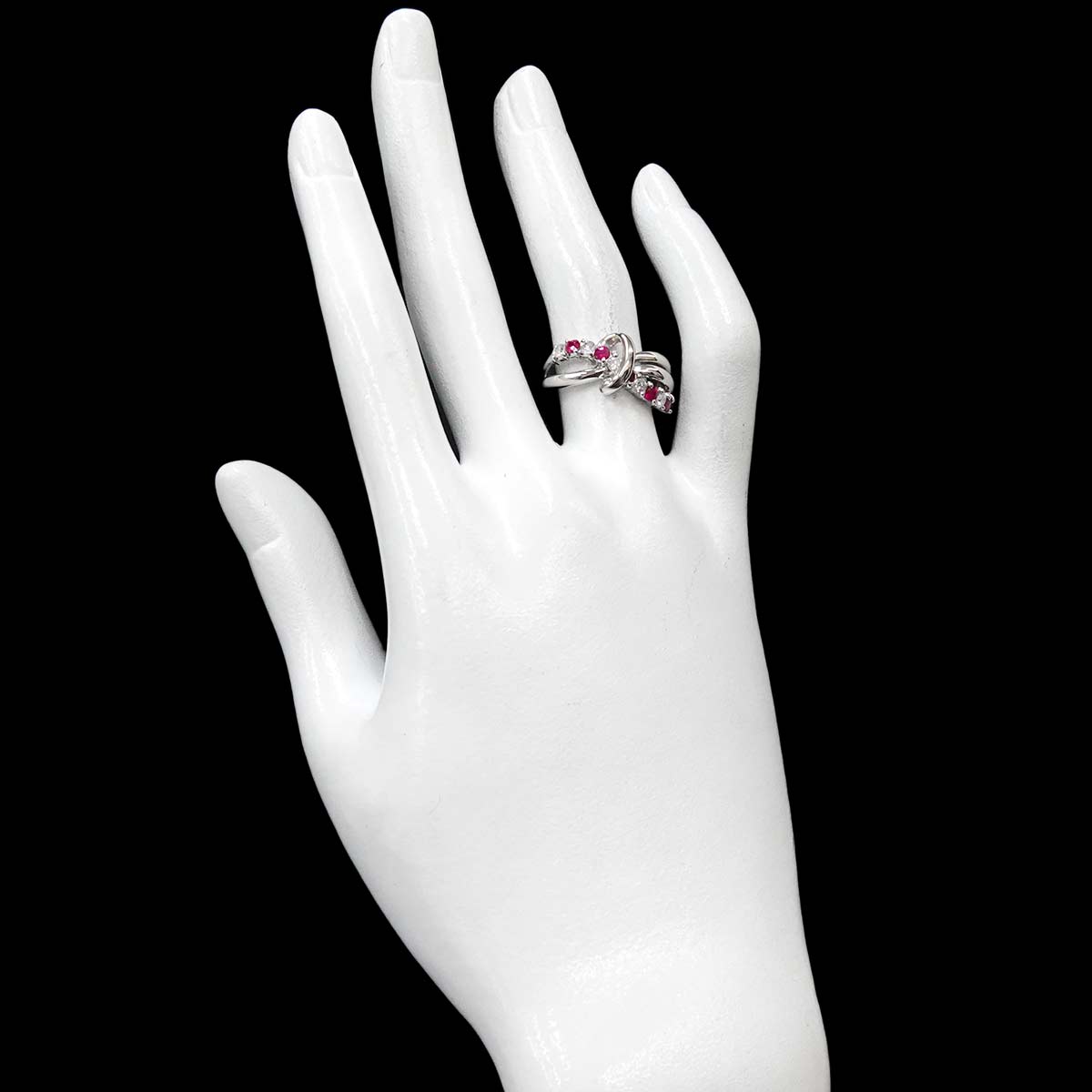 Ruby 0.33ct Diamond 0.25ct Ring Pt Platinum size6-6.25(US)