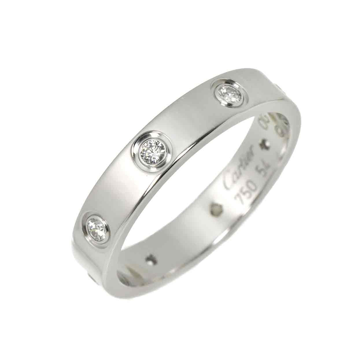 Mini Love Ring Full Diamond 18K WG 750 size54 6.5-6.75(US)