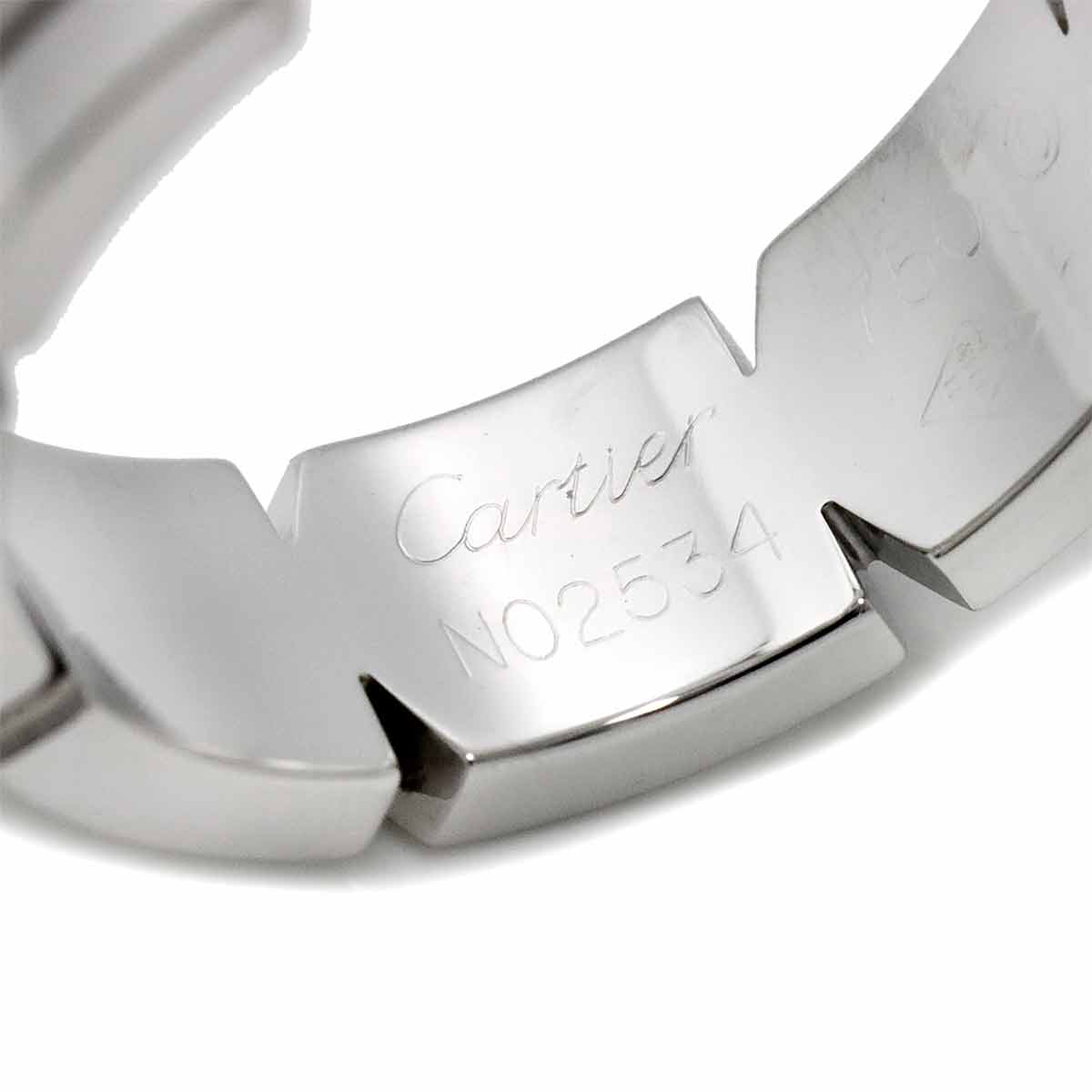 Tank Ring Diamond 18K White Gold 750 size54 6.5-6.75(US)