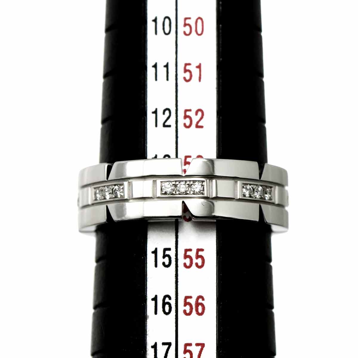 Tank Ring Diamond 18K White Gold 750 size54 6.5-6.75(US)