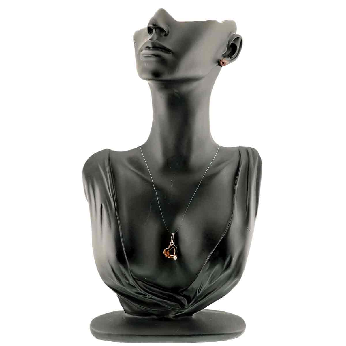 Heart Clover Diamond Pendant Top 18K PG WG 750