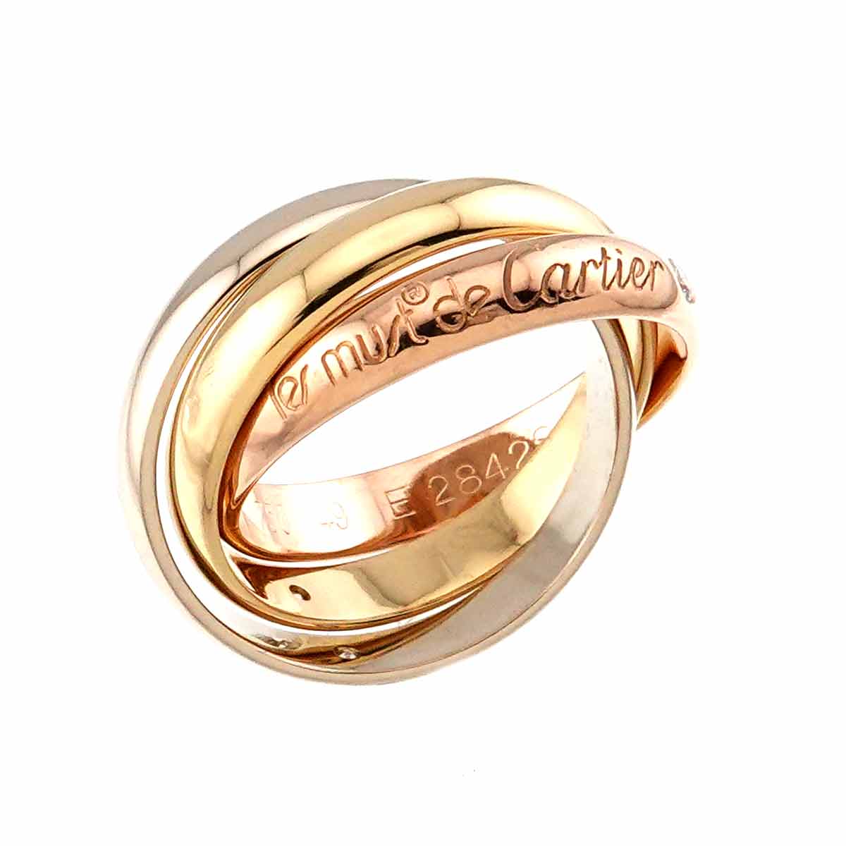 Trinity Diamond 3P Ring 18K YG WG PG 750 Size49 4.75-5(US)