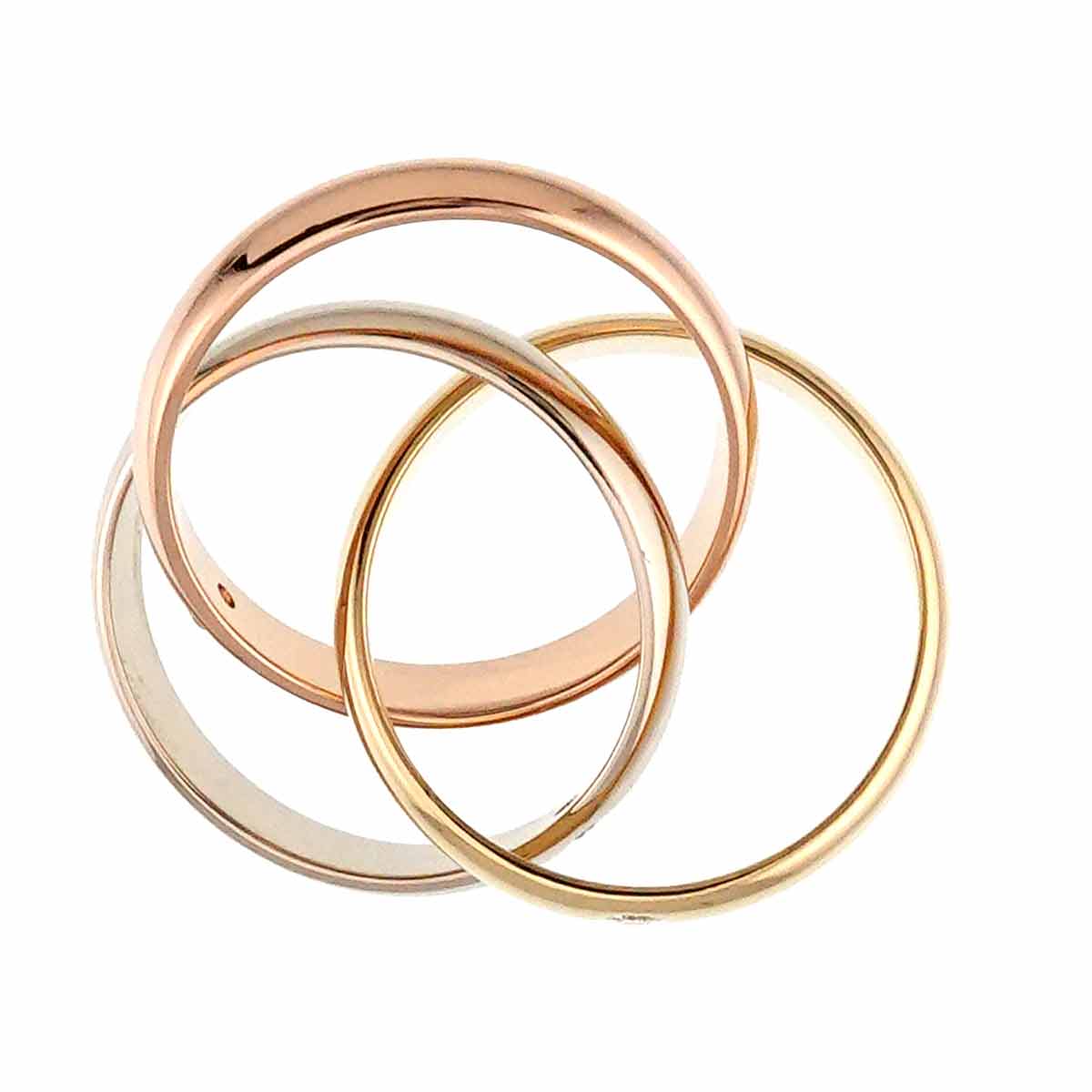 Trinity Diamond 3P Ring 18K YG WG PG 750 Size49 4.75-5(US)