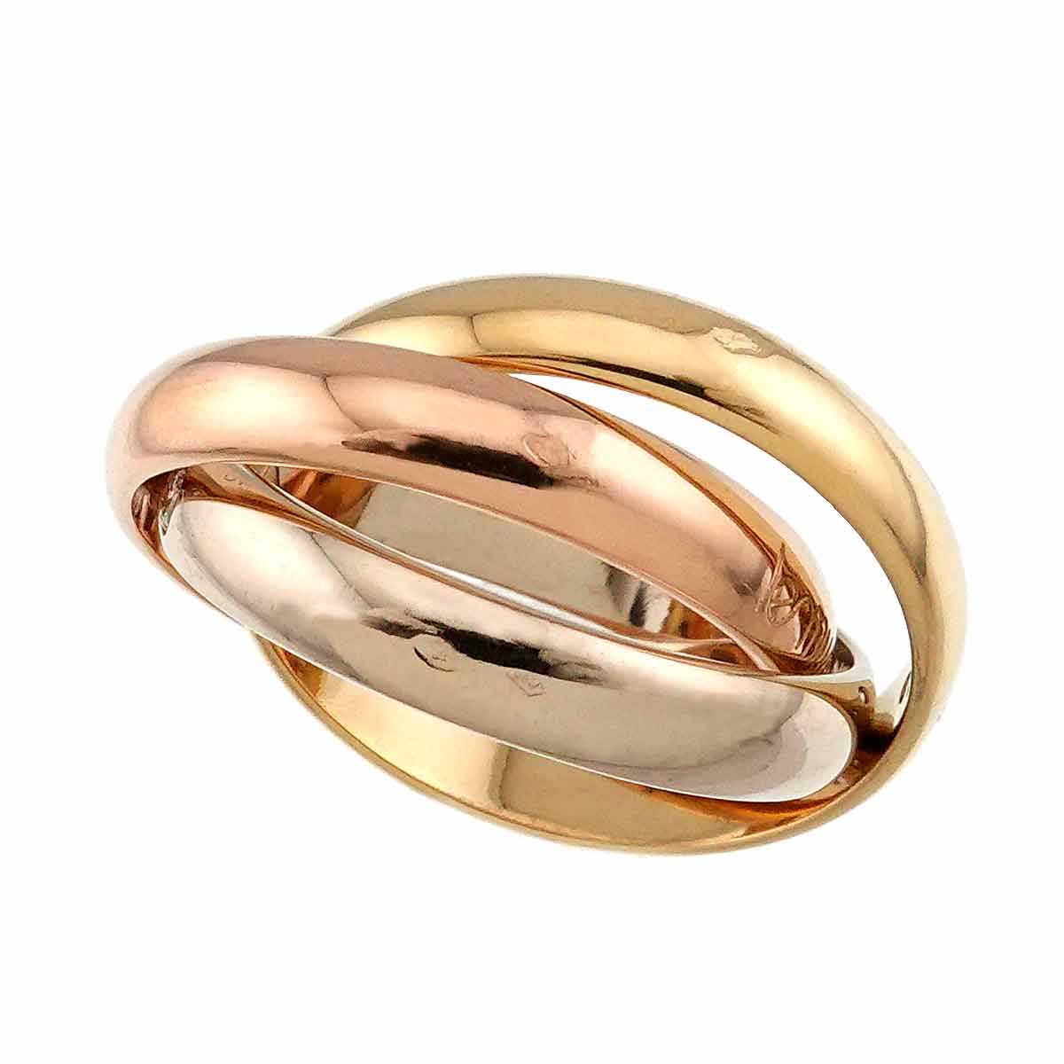 Trinity Diamond 3P Ring 18K YG WG PG 750 Size49 4.75-5(US)