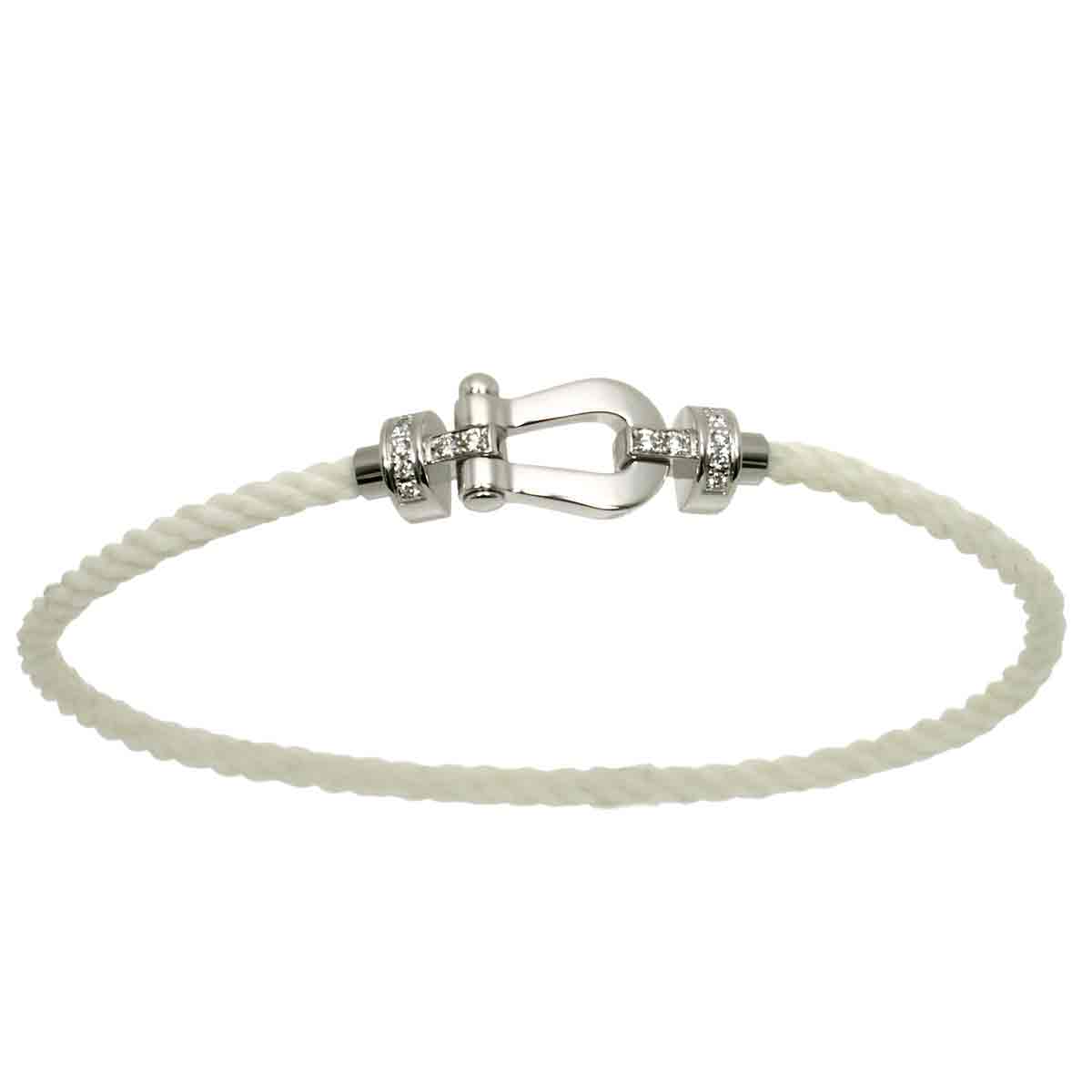 Force 10 MM Half Diamond Bracelet 18K WG 750 Steel size17