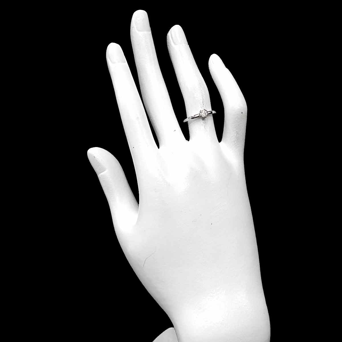 Diamond 0.207ct H/SI1 Ring Pt Platinum size5.5-5.75(US)