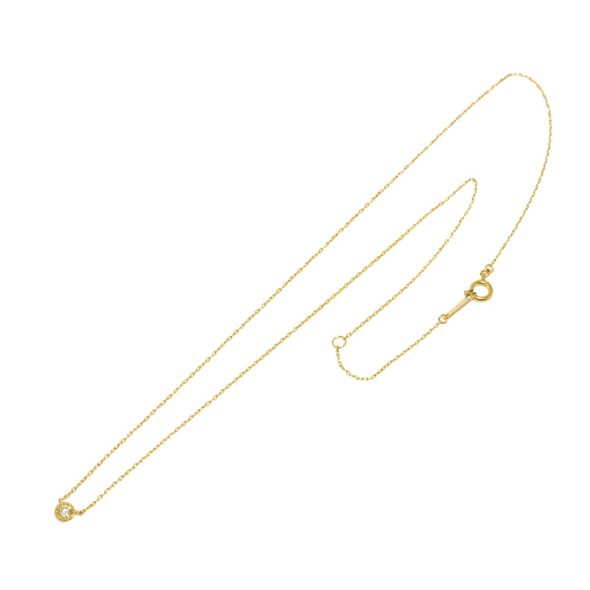 Diamond 0.10ct Necklace 18K YG Yellow Gold 750