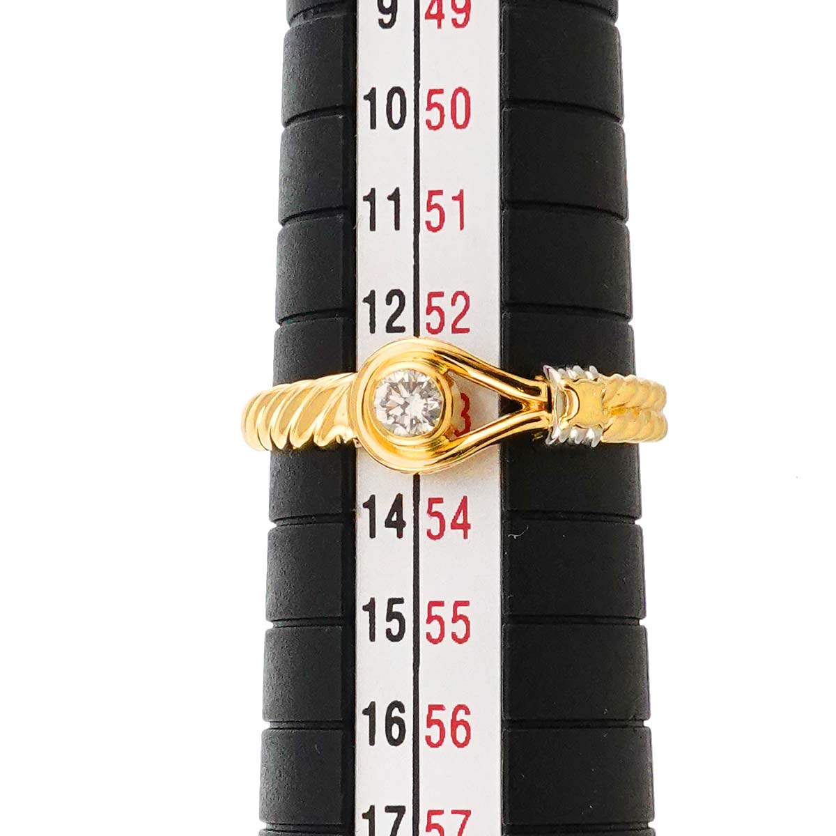 Diamond 0.11ct Ring 18K YG 750 Pt size6.25-6.5(US)