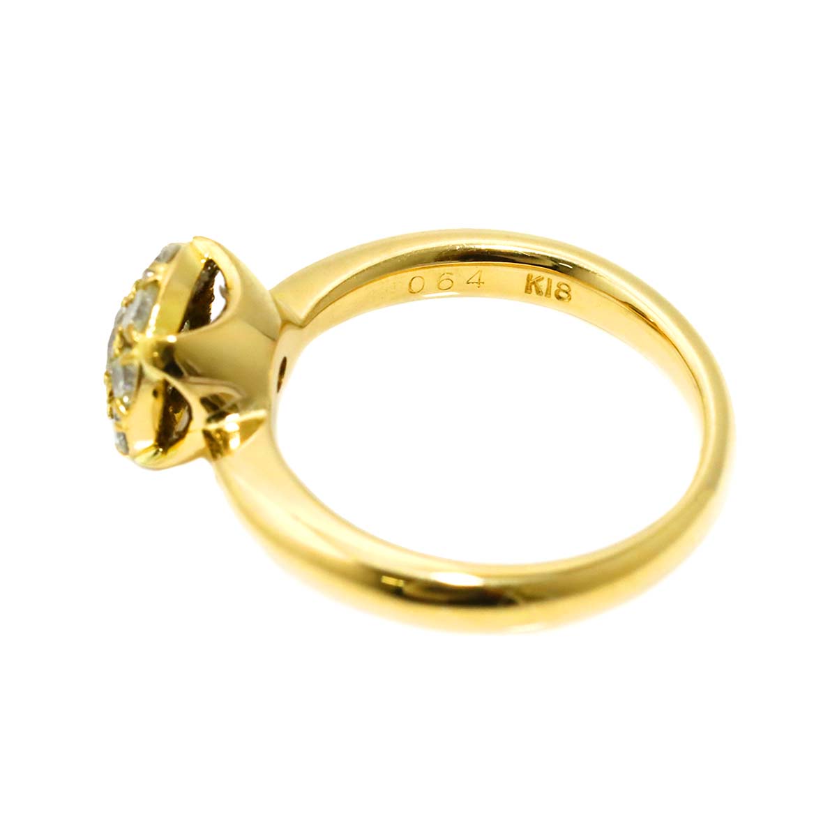 Diamond 0.64ct Ring 18K YG Yellow Gold 750 4.75-5(US)