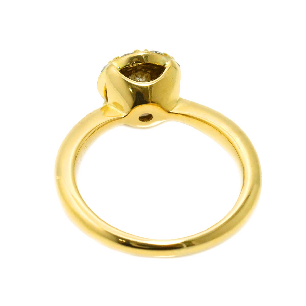 Diamond 0.64ct Ring 18K YG Yellow Gold 750 4.75-5(US)