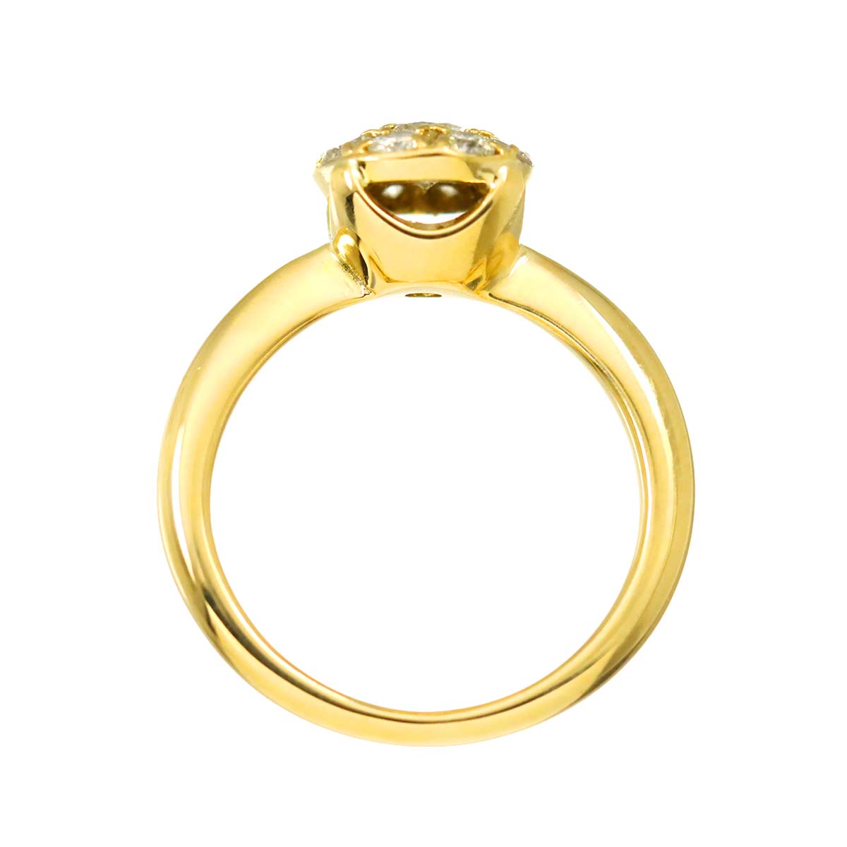 Diamond 0.64ct Ring 18K YG Yellow Gold 750 4.75-5(US)
