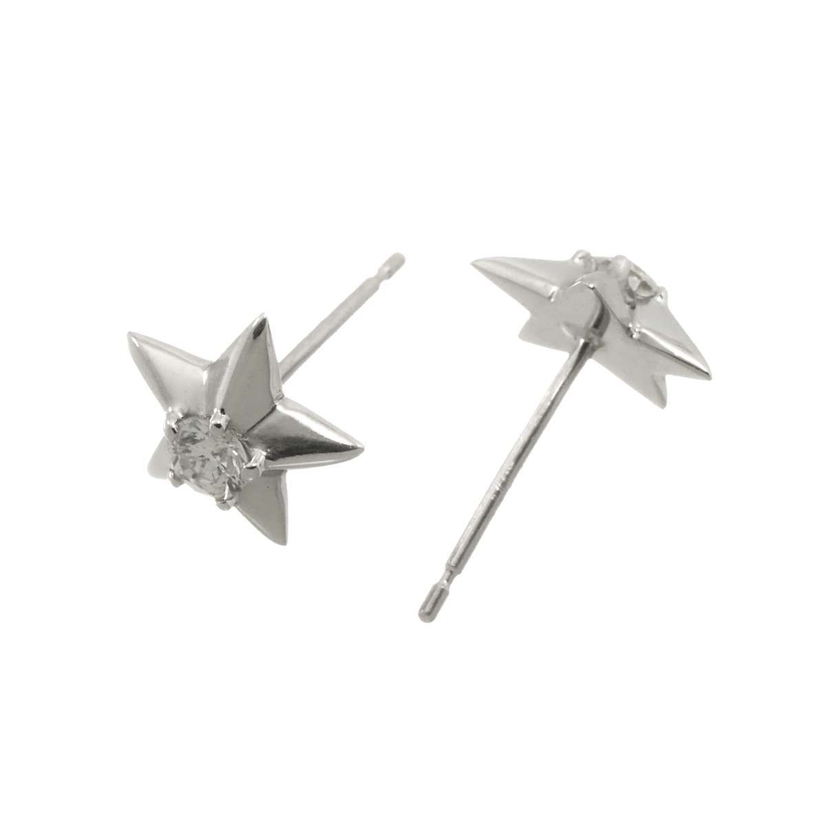 Diamond 0.096ct/0.095ct Earrings Pierced 18K K18 WG 750