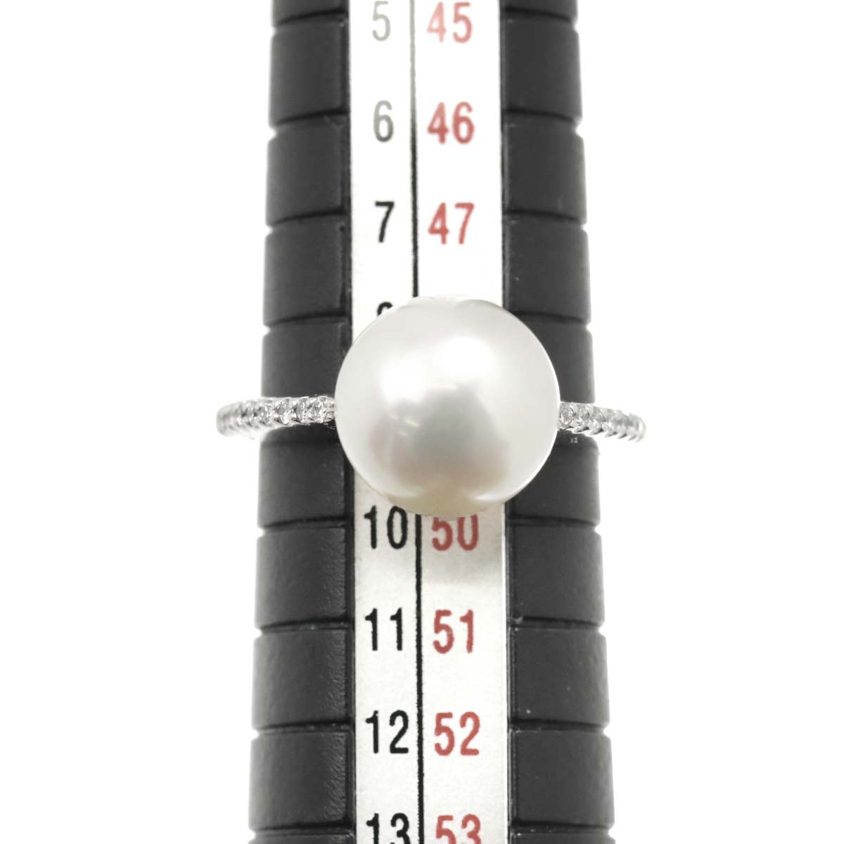 Akoya Pearl 9.8mm Diamond 0.115ct Ring 18K WG 750 4.5-4.75(US)