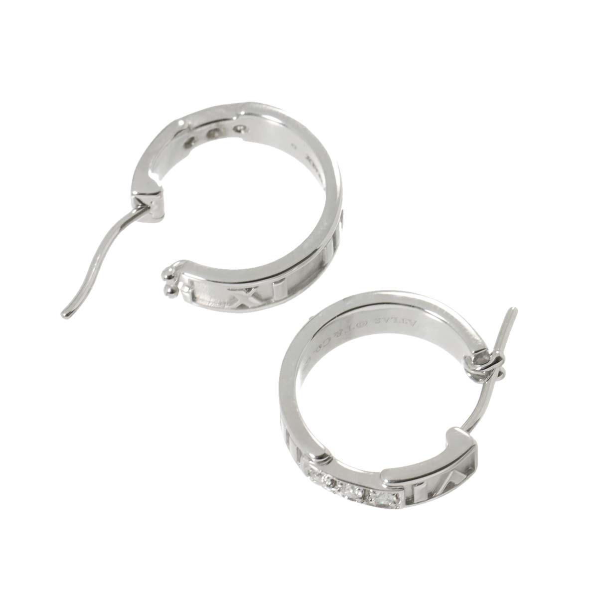 Atlas Diamond Earrings Pierced 18K White Gold 750