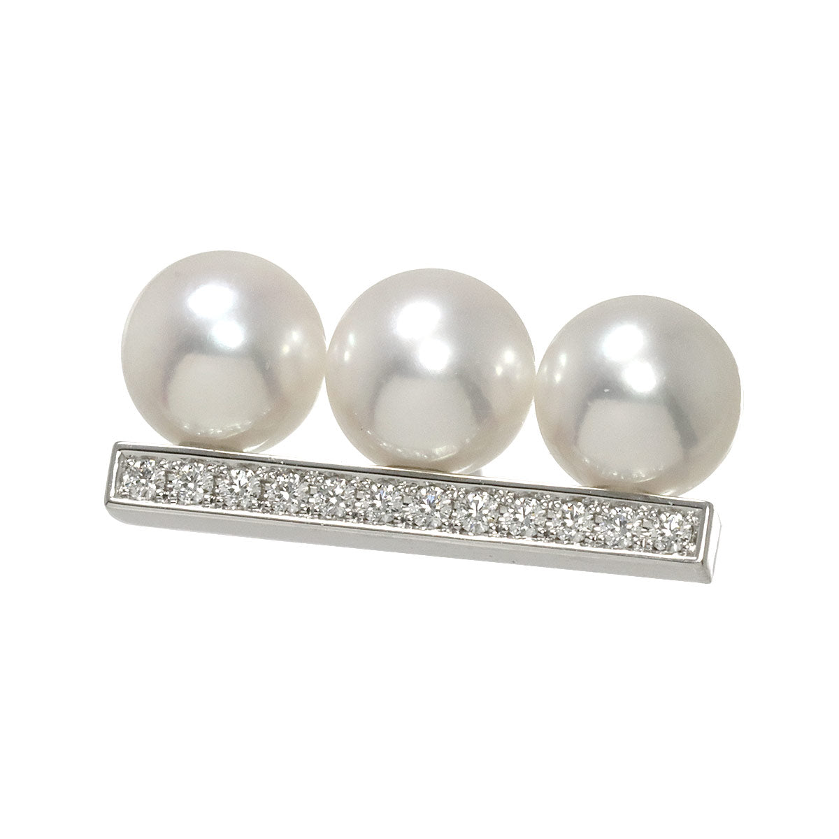 Balance Akoya Pearl Diamond 0.09ct Earring 18K WG One Piece only