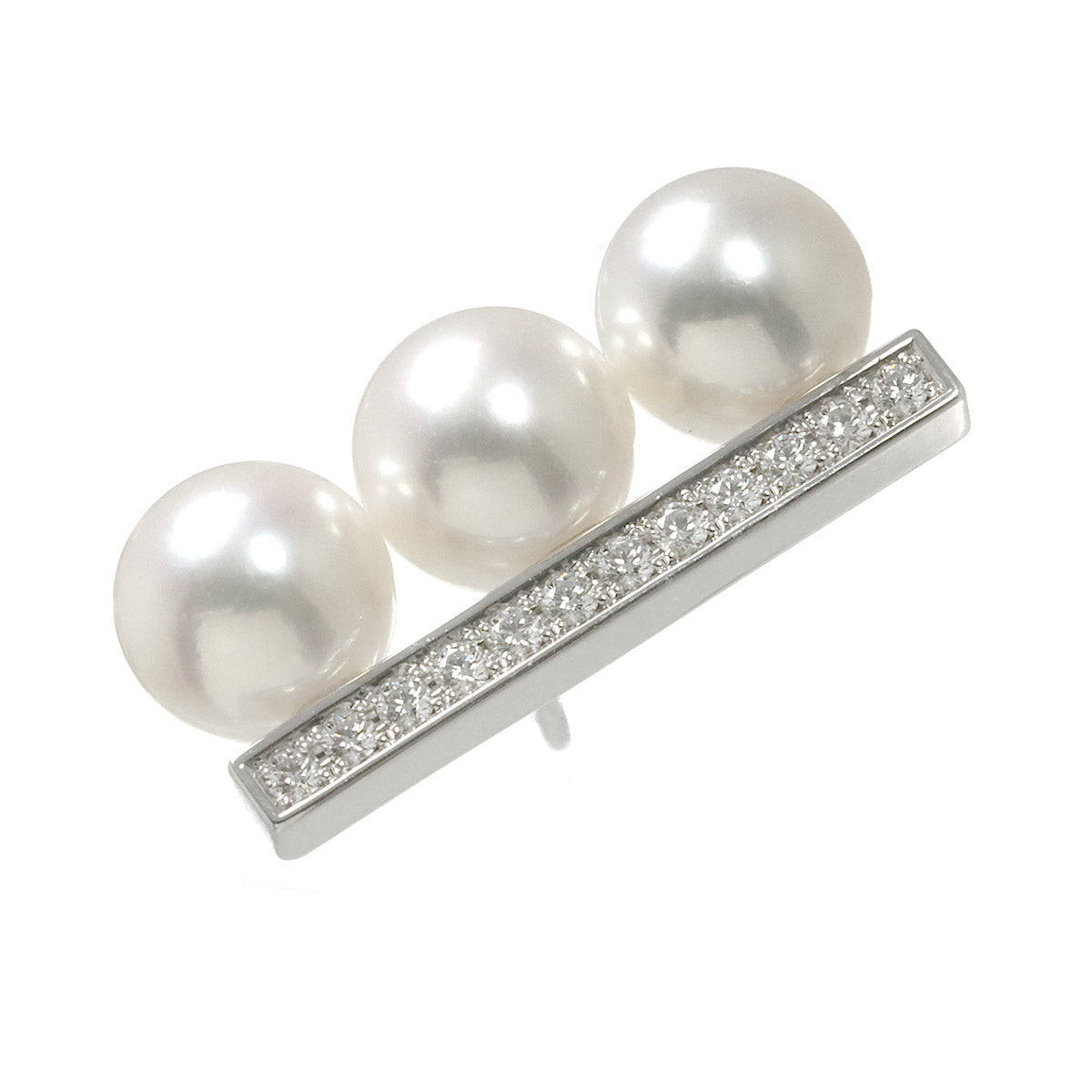 Balance Akoya Pearl Diamond 0.09ct Earring 18K WG One Piece only