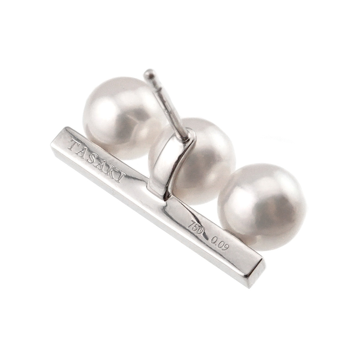 Balance Akoya Pearl Diamond 0.09ct Earring 18K WG One Piece only