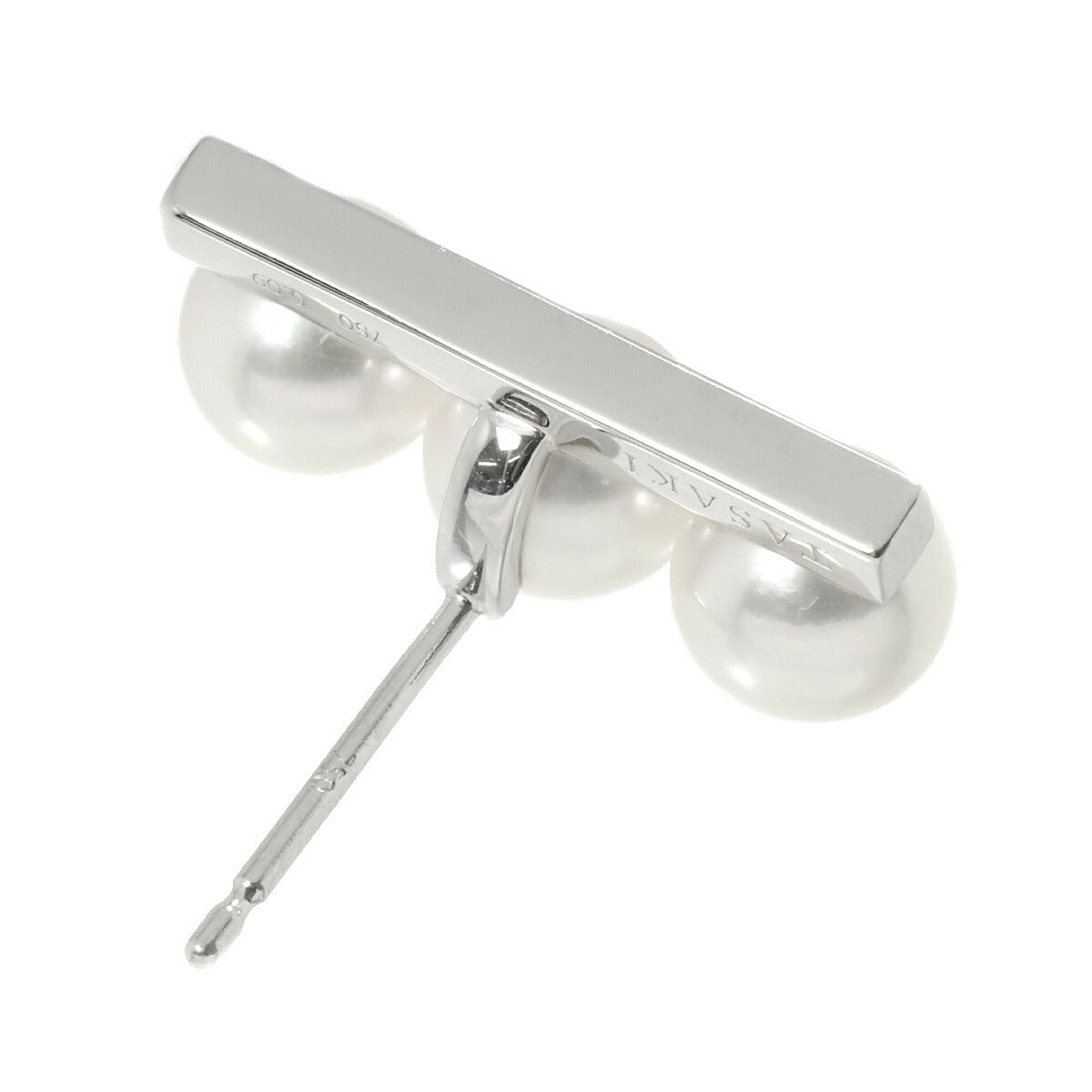 Balance Akoya Pearl Diamond 0.09ct Earring 18K WG One Piece only