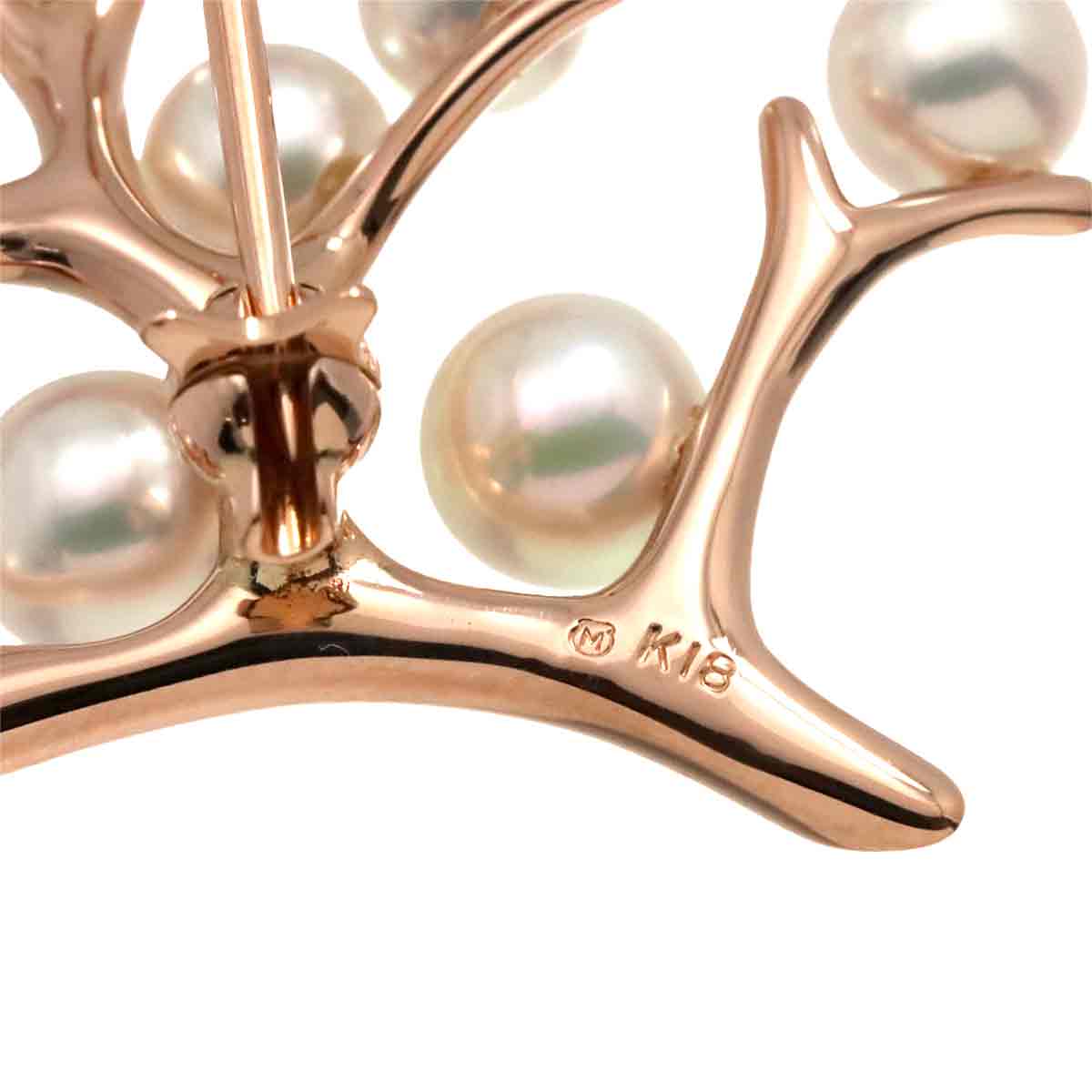 Akoya pearl 5.2-4.0mm Brooch 18K PG 750