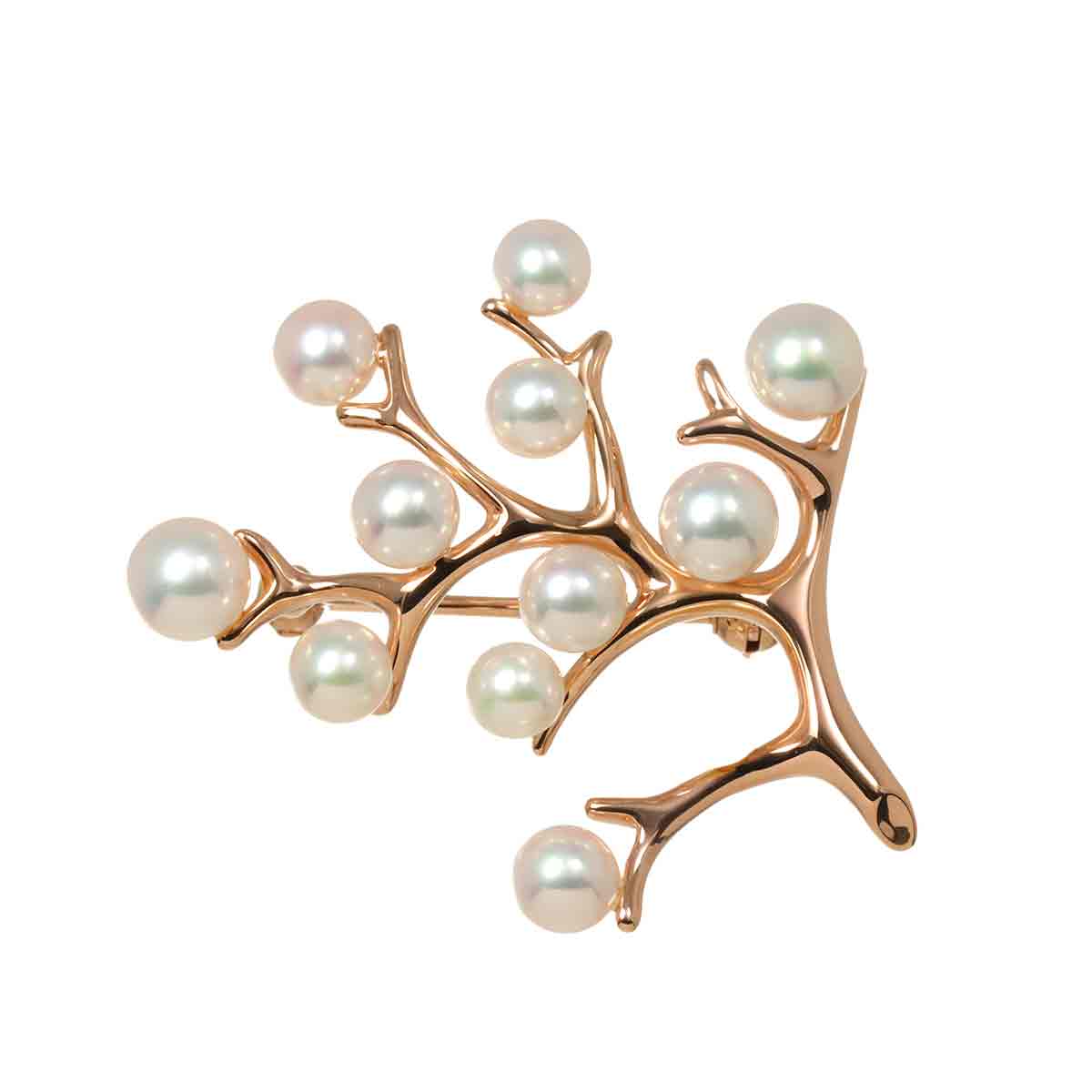Akoya pearl 5.2-4.0mm Brooch 18K PG 750