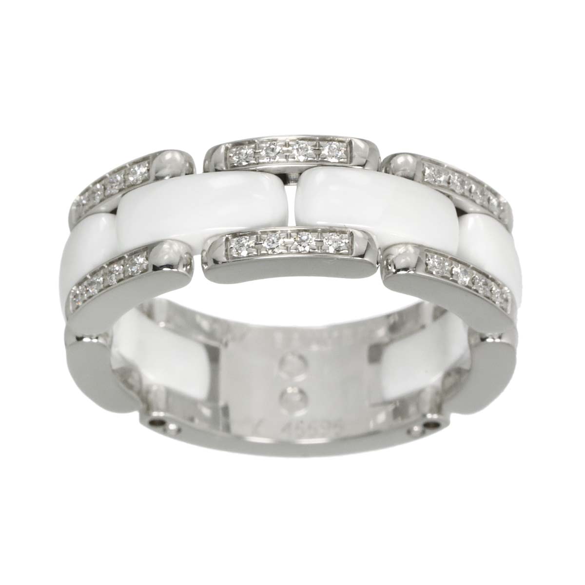 ULTRA MM Diamond Ring Ceramic 18K WG 750 Size57 7.75-8(US)