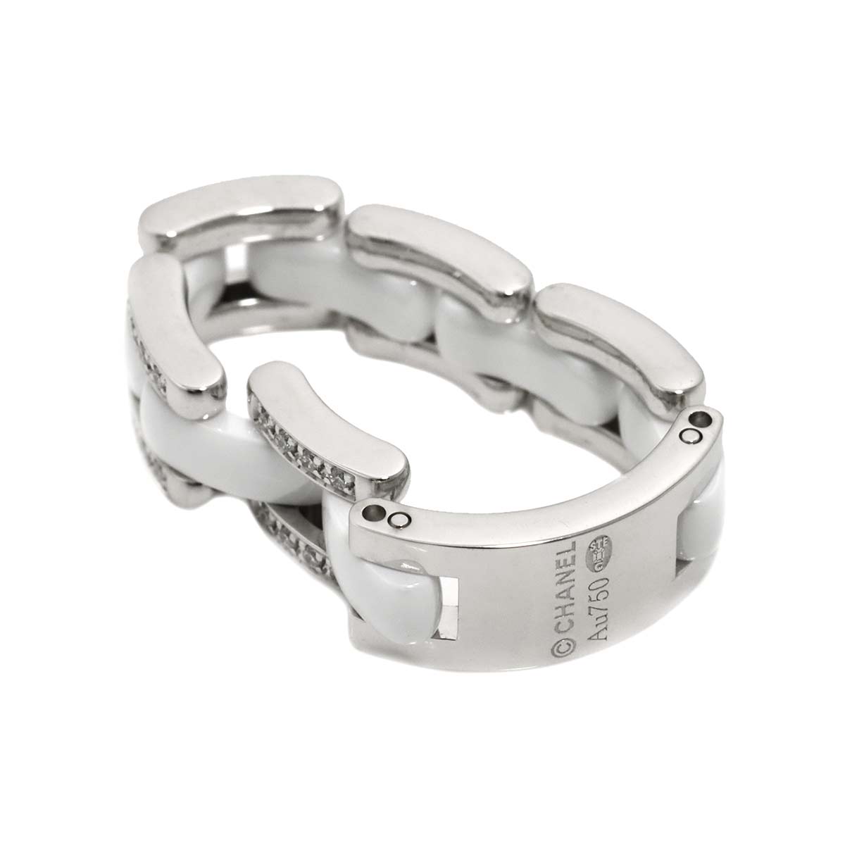 ULTRA MM Diamond Ring Ceramic 18K WG 750 Size57 7.75-8(US)