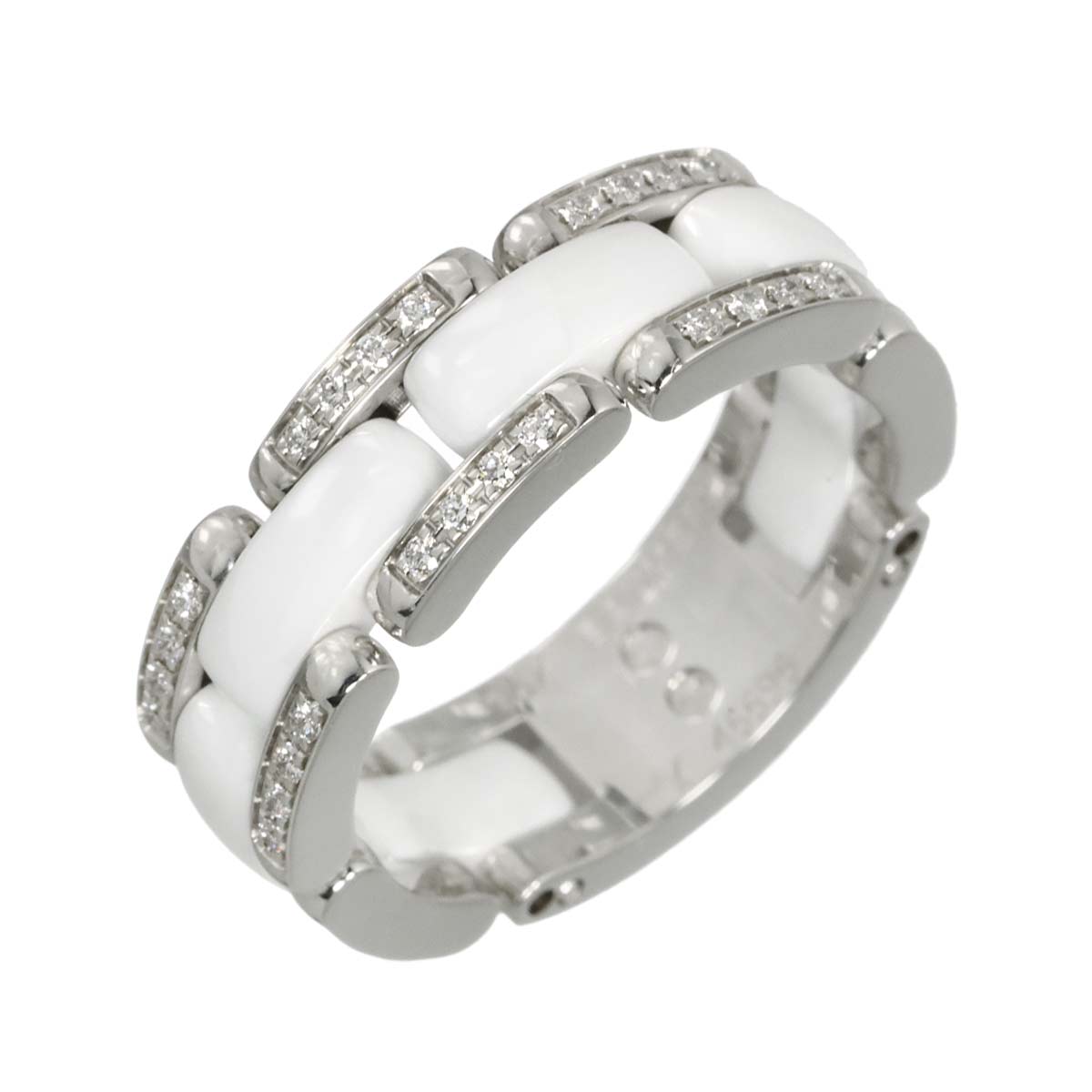 ULTRA MM Diamond Ring Ceramic 18K WG 750 Size57 7.75-8(US)