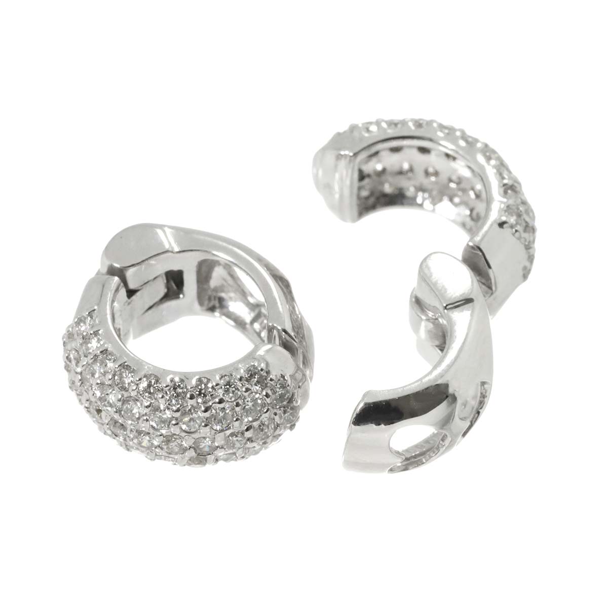 Diamond 0.60ct/0.60ct Earrings Clip on 18K WG 750