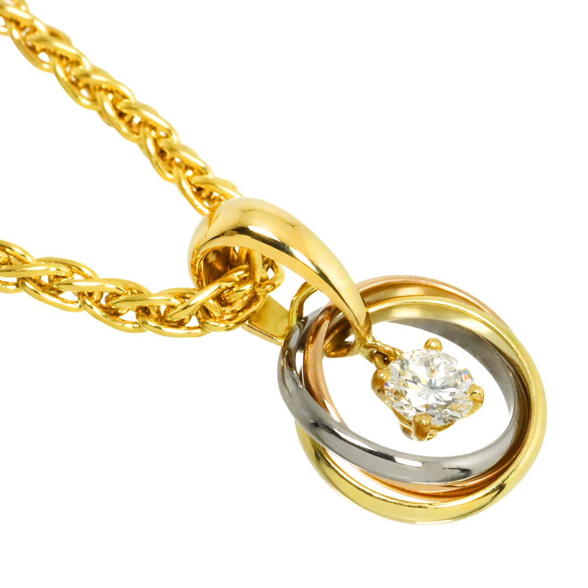 Trinity Diamond Necklace 18K YG WG PG 750 90306895