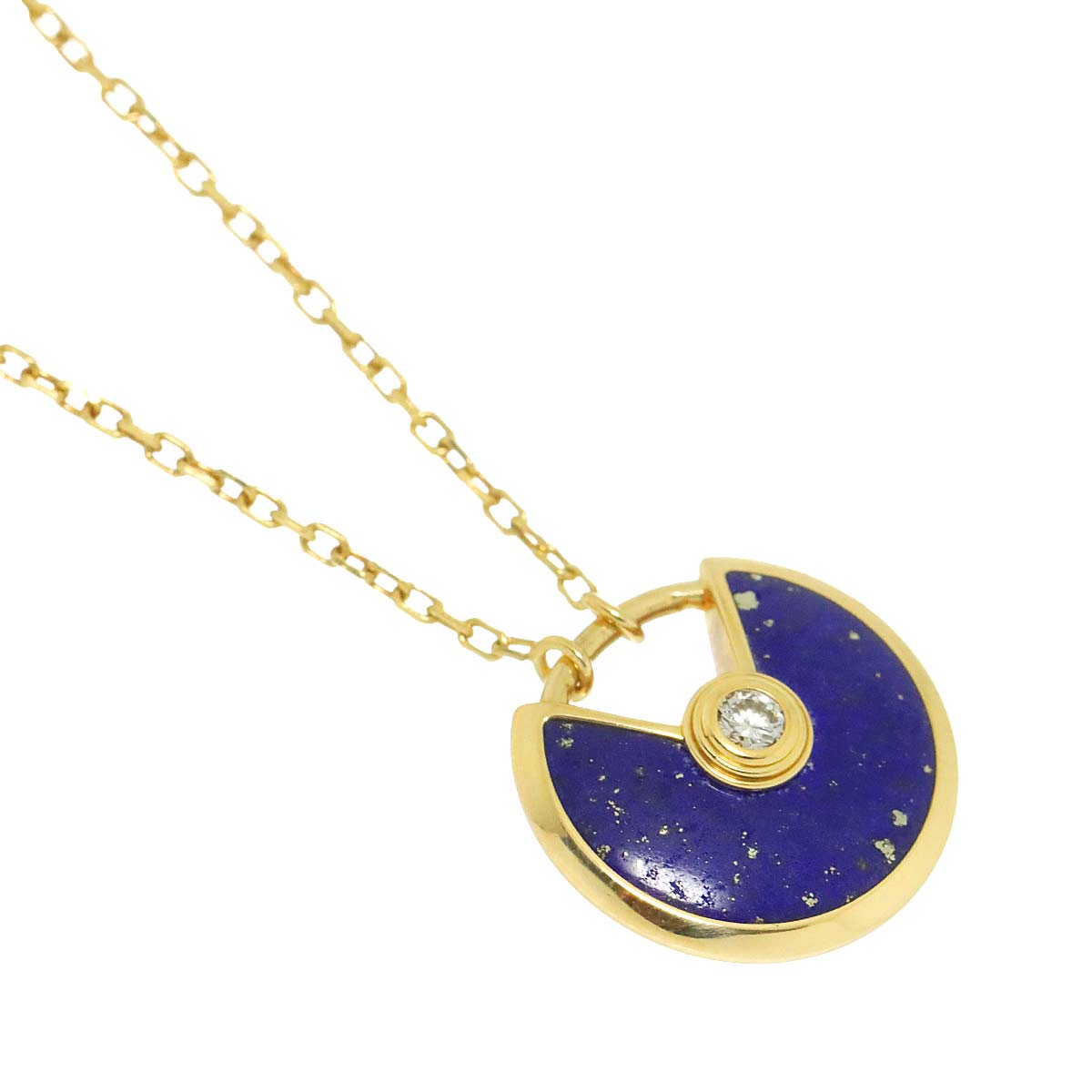 AMULETTE SM Mother of Pearl MOP Diamond Necklace 18K YG 750