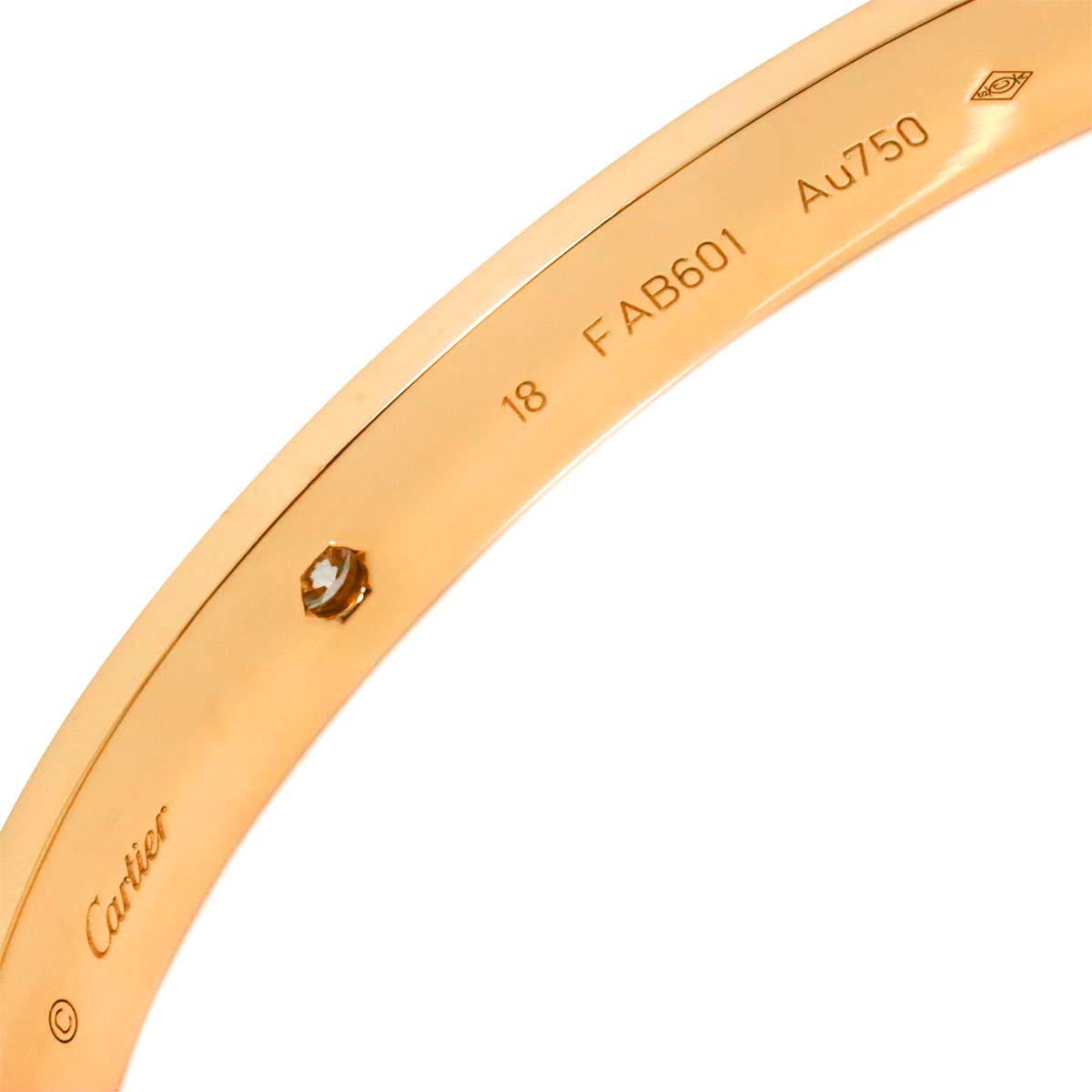 Love Bracelet Bangle Diamond 4P 18K Pink Gold 750 Size18