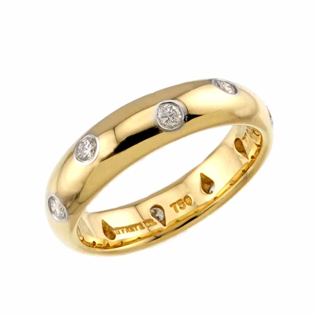 Dots Diamond Ring 18K YG 750 Platinum size4-4.5(US)