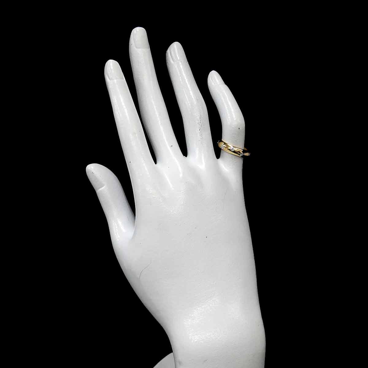 Dots Diamond Ring 18K YG 750 Platinum size4-4.5(US)