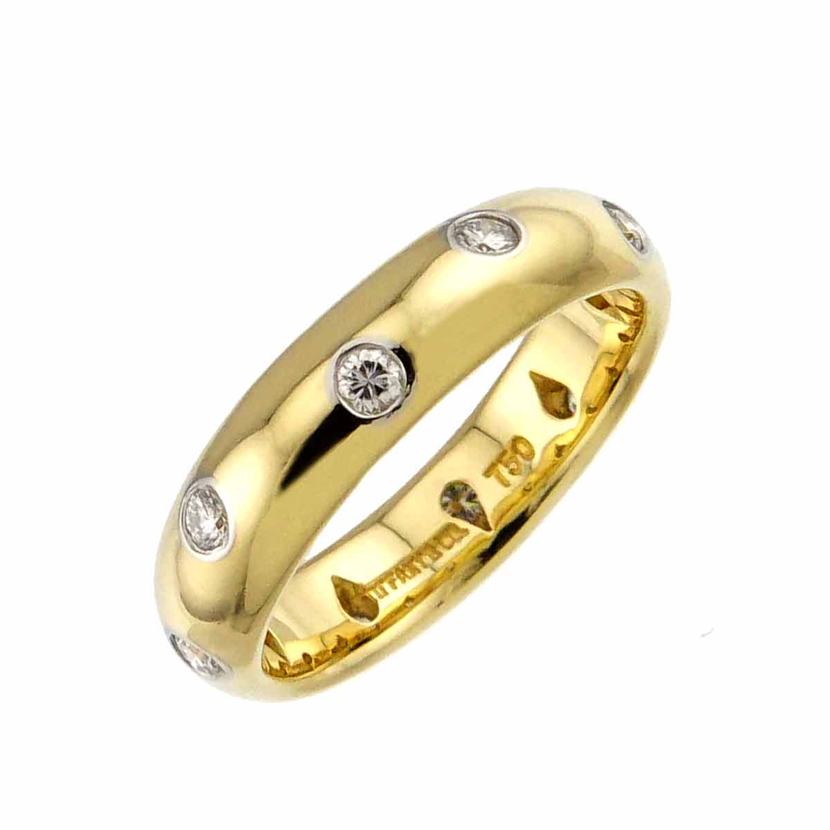 Dots Diamond Ring 18K YG 750 Platinum size4-4.5(US)