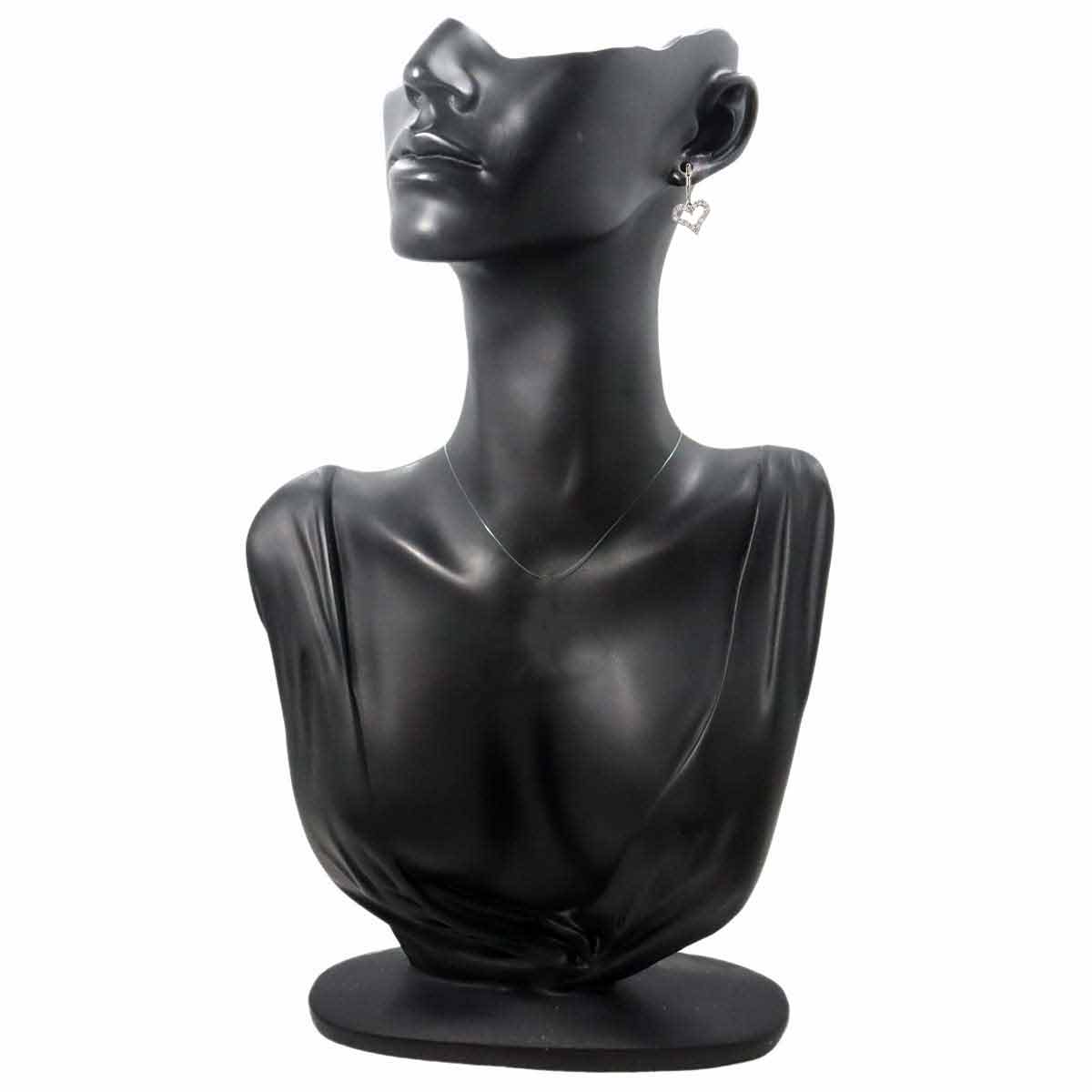 Sentimental Heart Diamond Earrings Pierced Pt