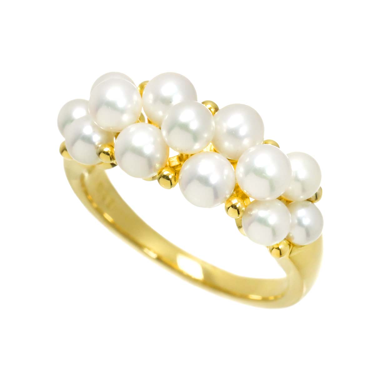 Baby Pearl 4.0-3.3mm Ring 18K YG 750 Size6.25-6.5(US)