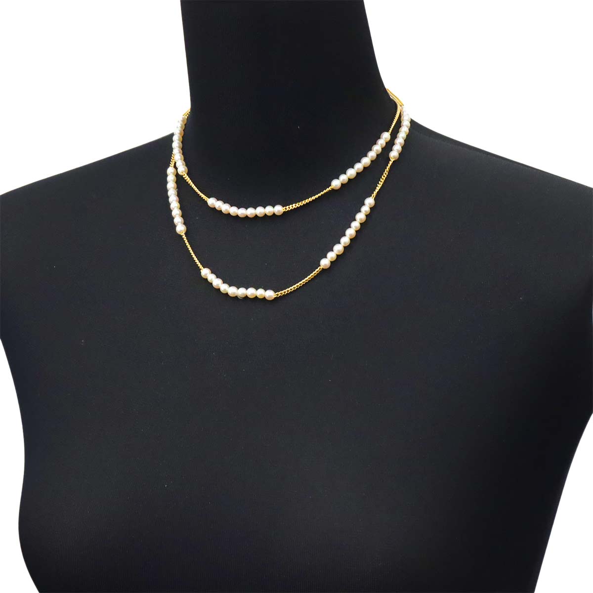 Akoya Pearl 4.8-4.5mm Necklace 18K YG 750