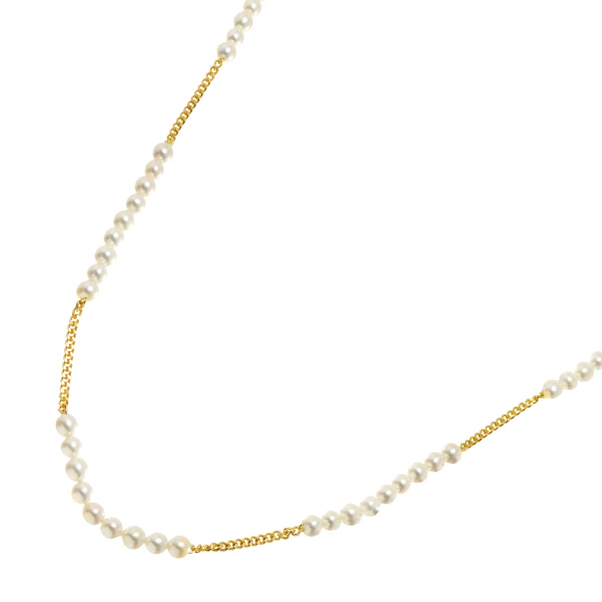 Akoya Pearl 4.8-4.5mm Necklace 18K YG 750