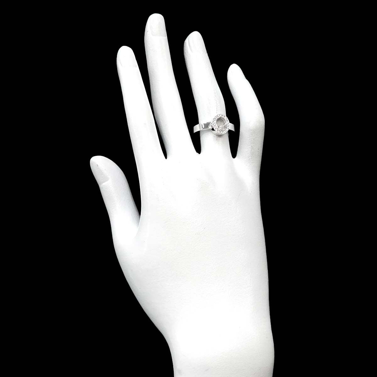 Happy Diamond Ring 18K WG 750 Size6(US)