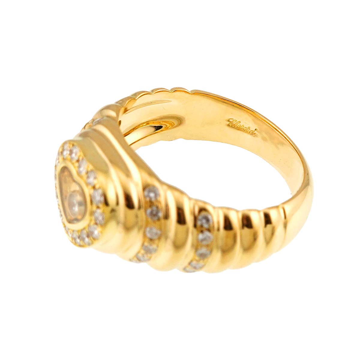 Happy Heart Diamond Ring 18K YG 750 Size6.5-6.75(US)